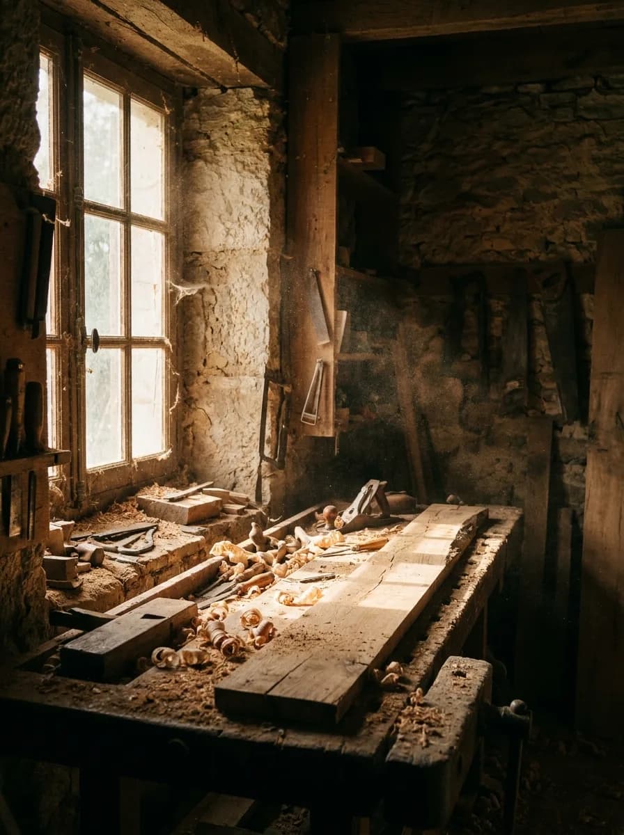 Atelier bois — visuel d’ambiance artisan